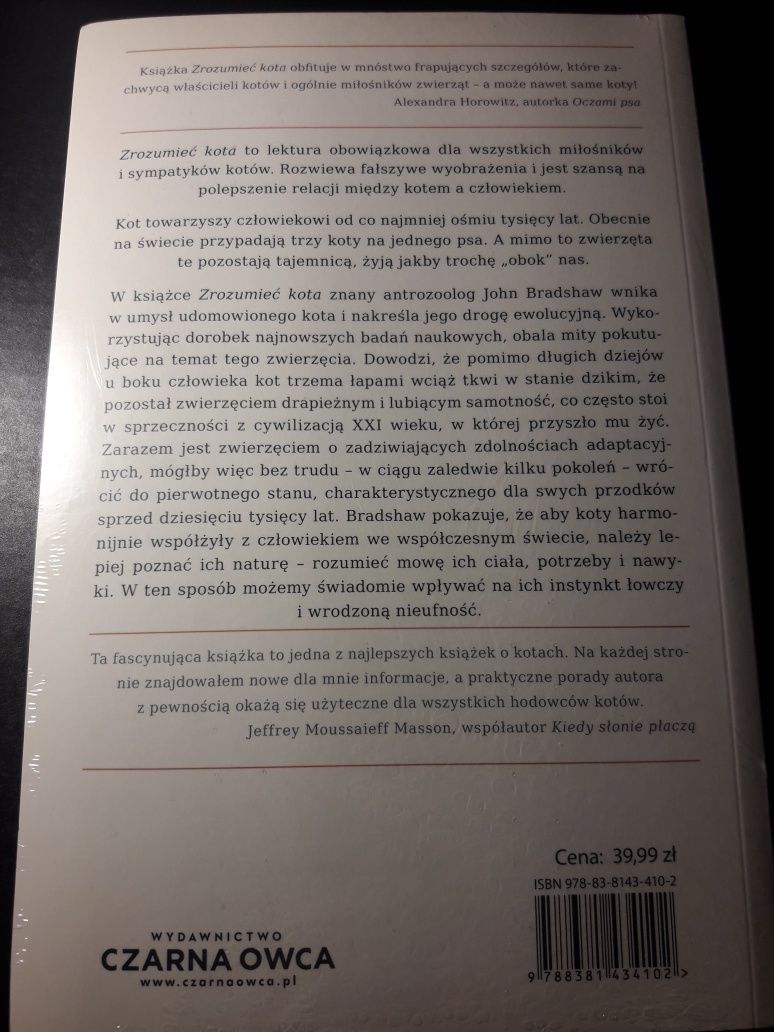 książka "Zrozumieć kota" John Bradshaw
