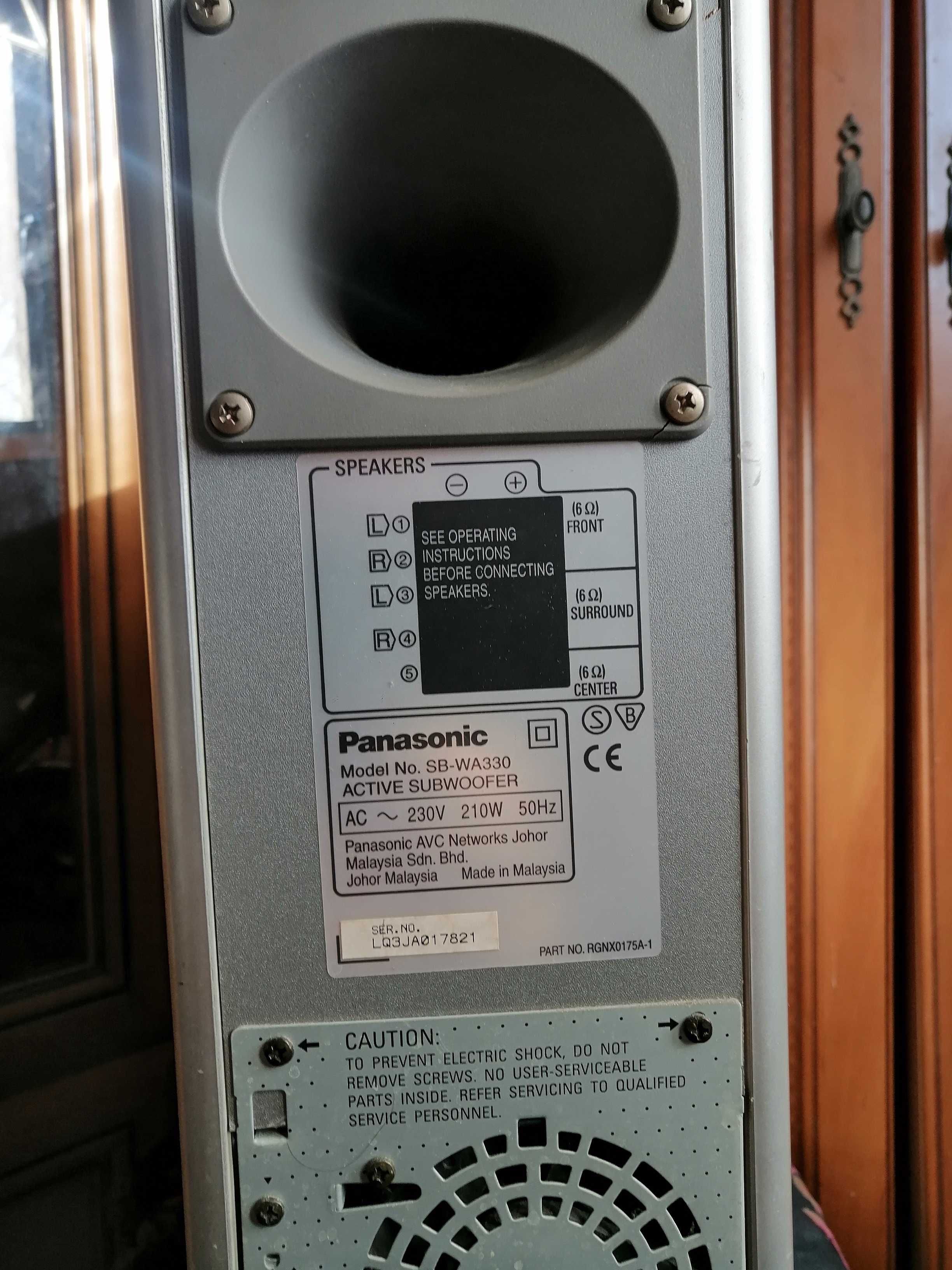 Aktywny subwoofer zasilany Panasonic