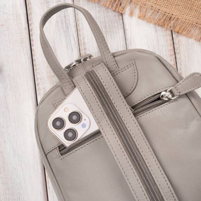 plecak damski skórzany miejski mały szary paolo peruzzi si-40-gr