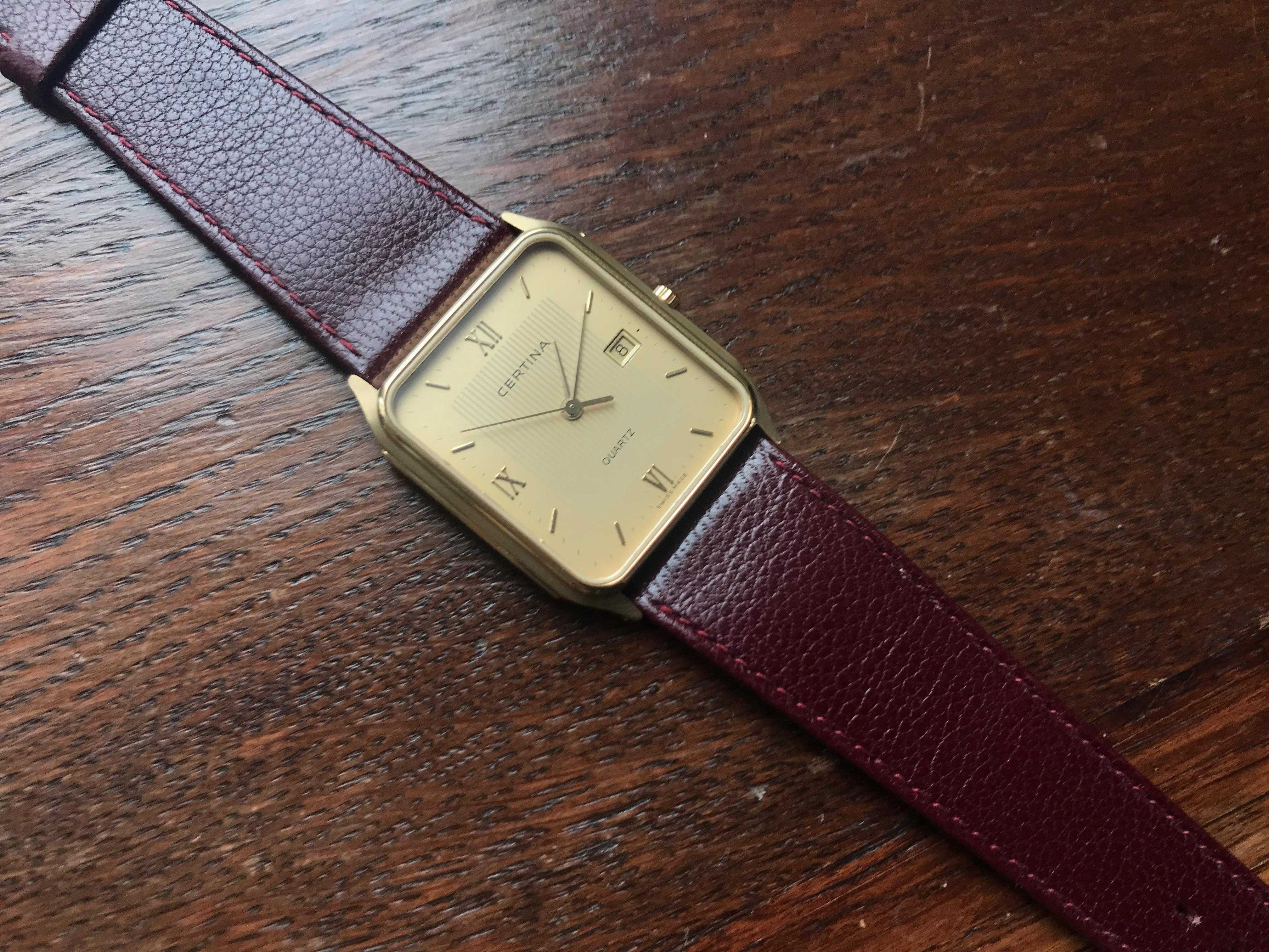 швейцарские часы Certina костюмные классика оригинал позолота нов