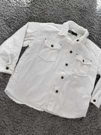 Biała koszula prążkowany gruby materiał ZARA