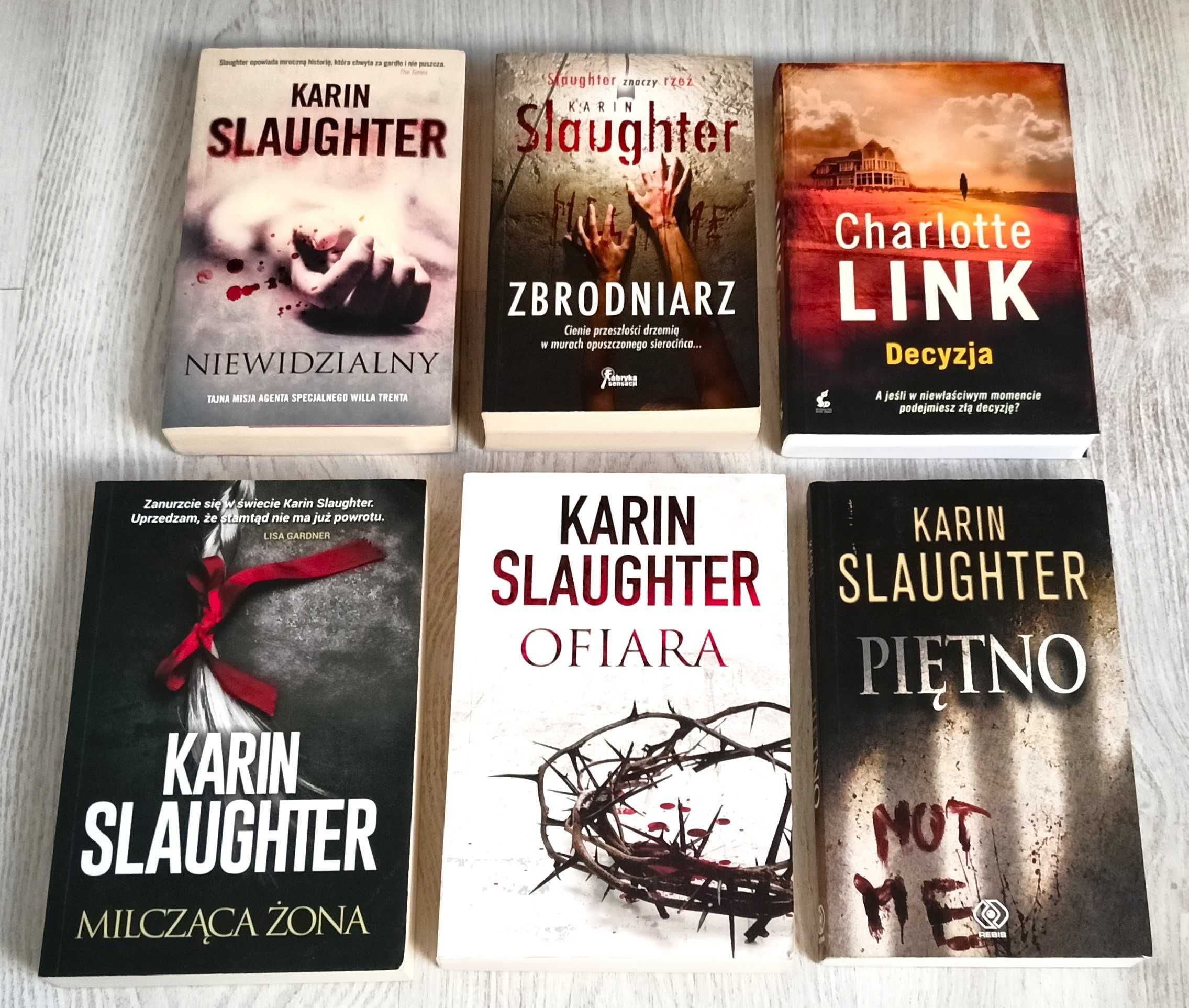6x Karin Slaughter Piętno Ofiara Milcząca żona Niewidzialny Zbrodniarz