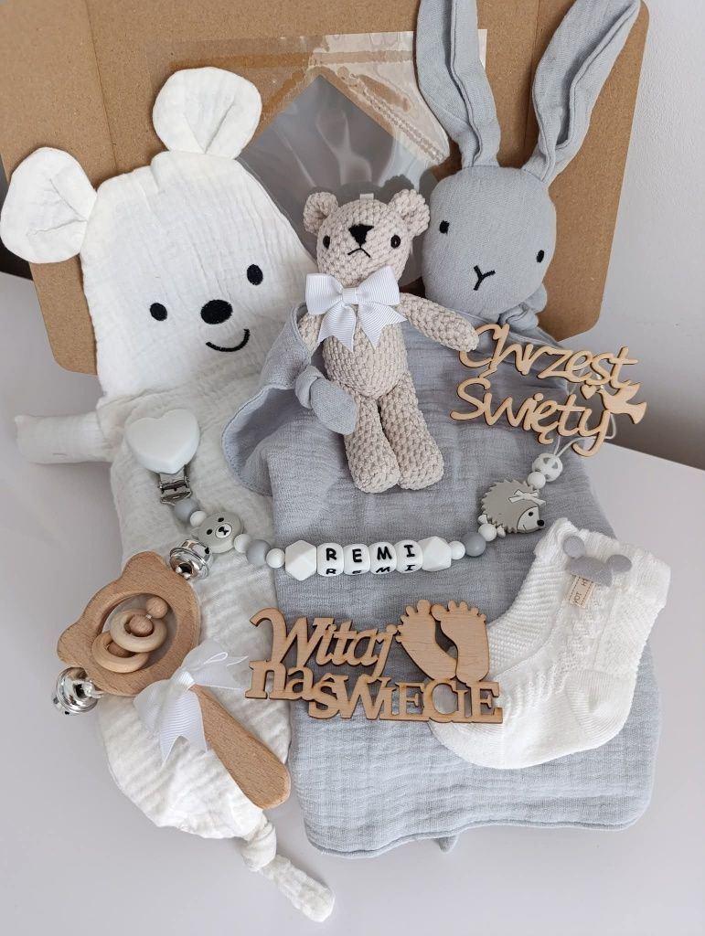 Zestaw prezentowy dla niemowlaka prezent babyshower narodziny chrzest