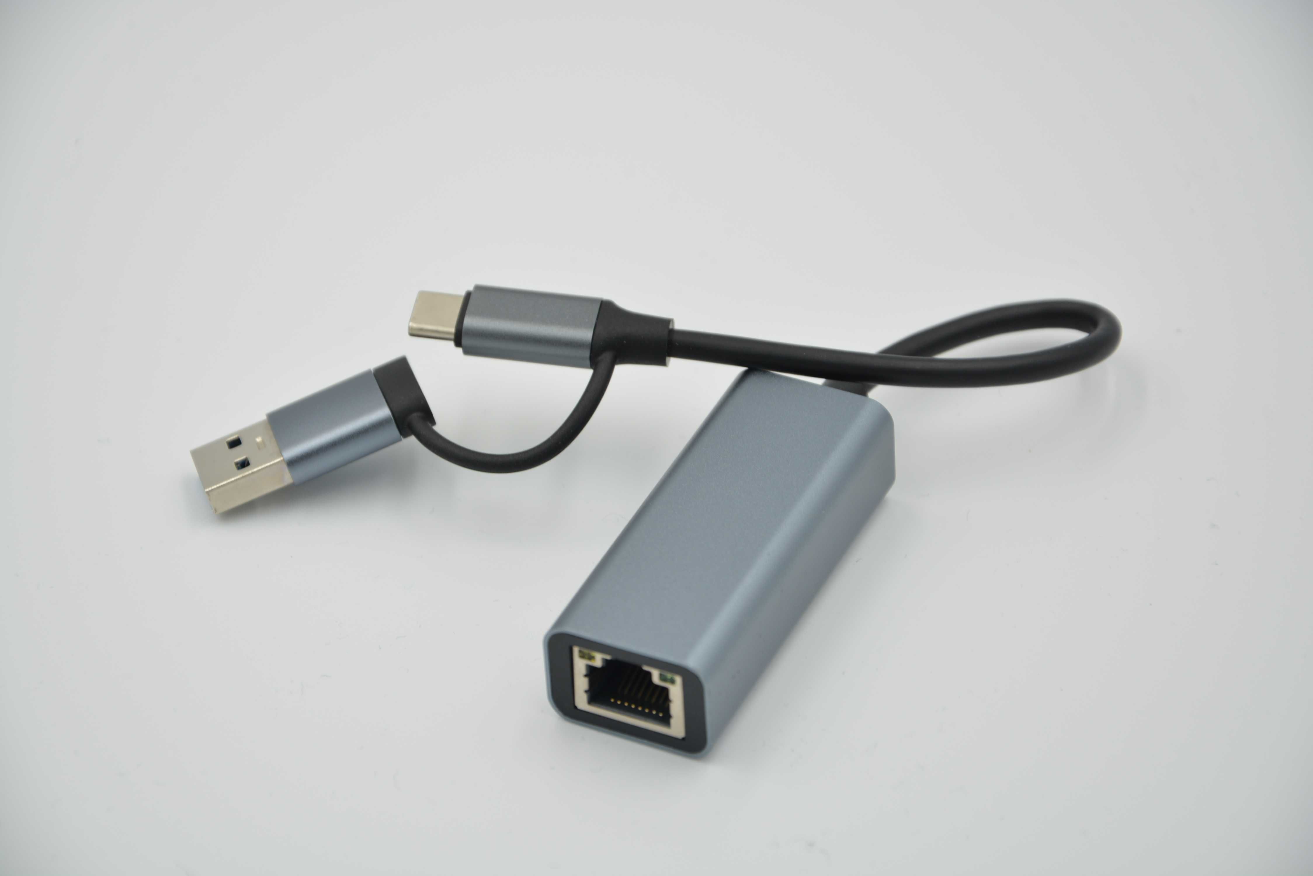 Adapter USB-C/USB-A do Ethernet RJ 45 do 1000 Mbps