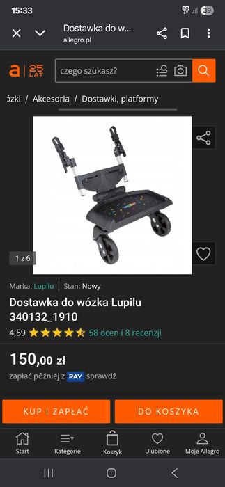 Dostawka do wózka Lupilu