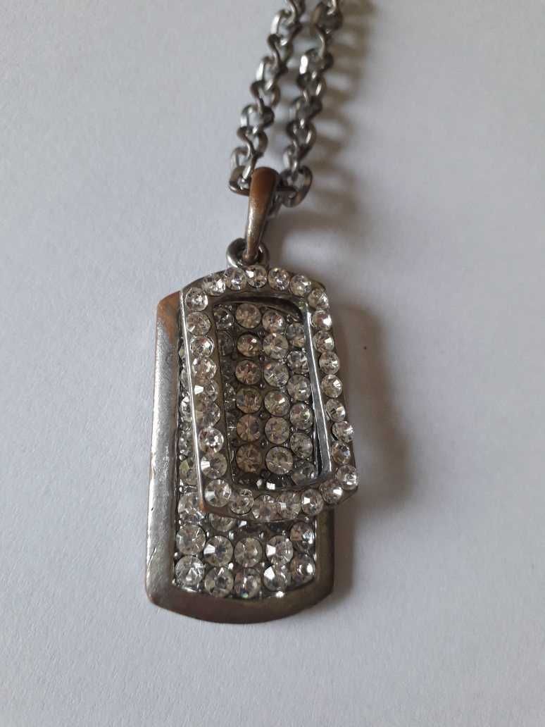 Naszyjnik w srebrnym kolorze \ nieśmiertelnik \ dogtag