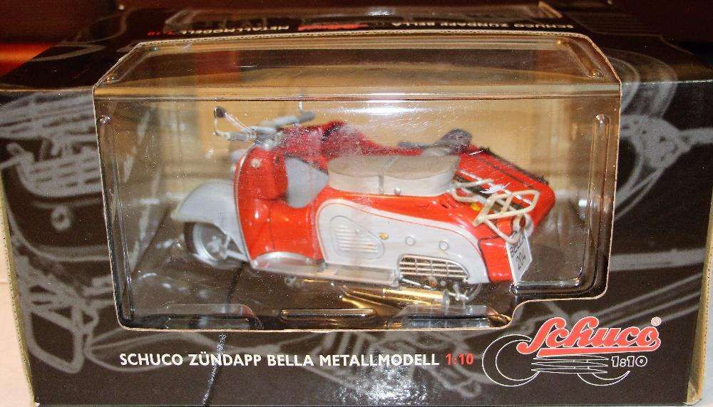 SCHUCO Scale 1/10 - Zundapp - Bella R204 Scooter c/ side-car (1958)