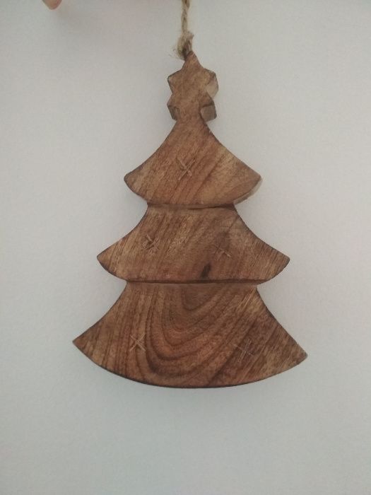 drewniane świąteczne ozdoby, zestaw 7szt, nowe