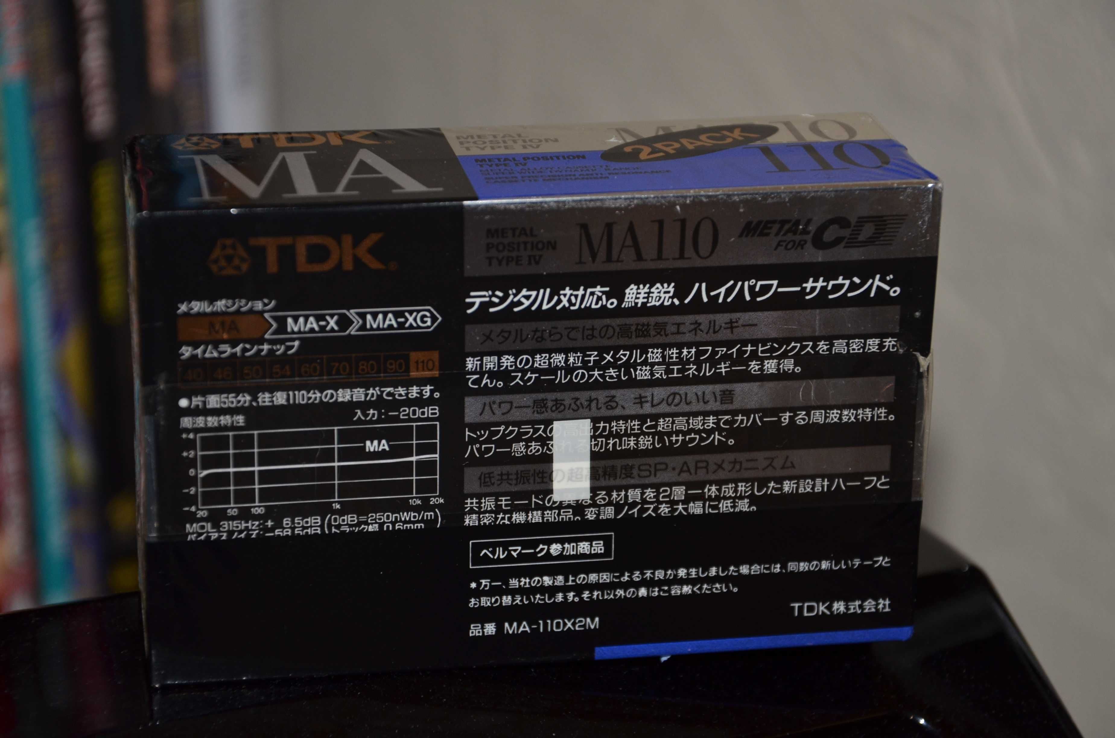 Коллекционная и редкая аудиокассета TDK Metal MA 110 Made in Japan