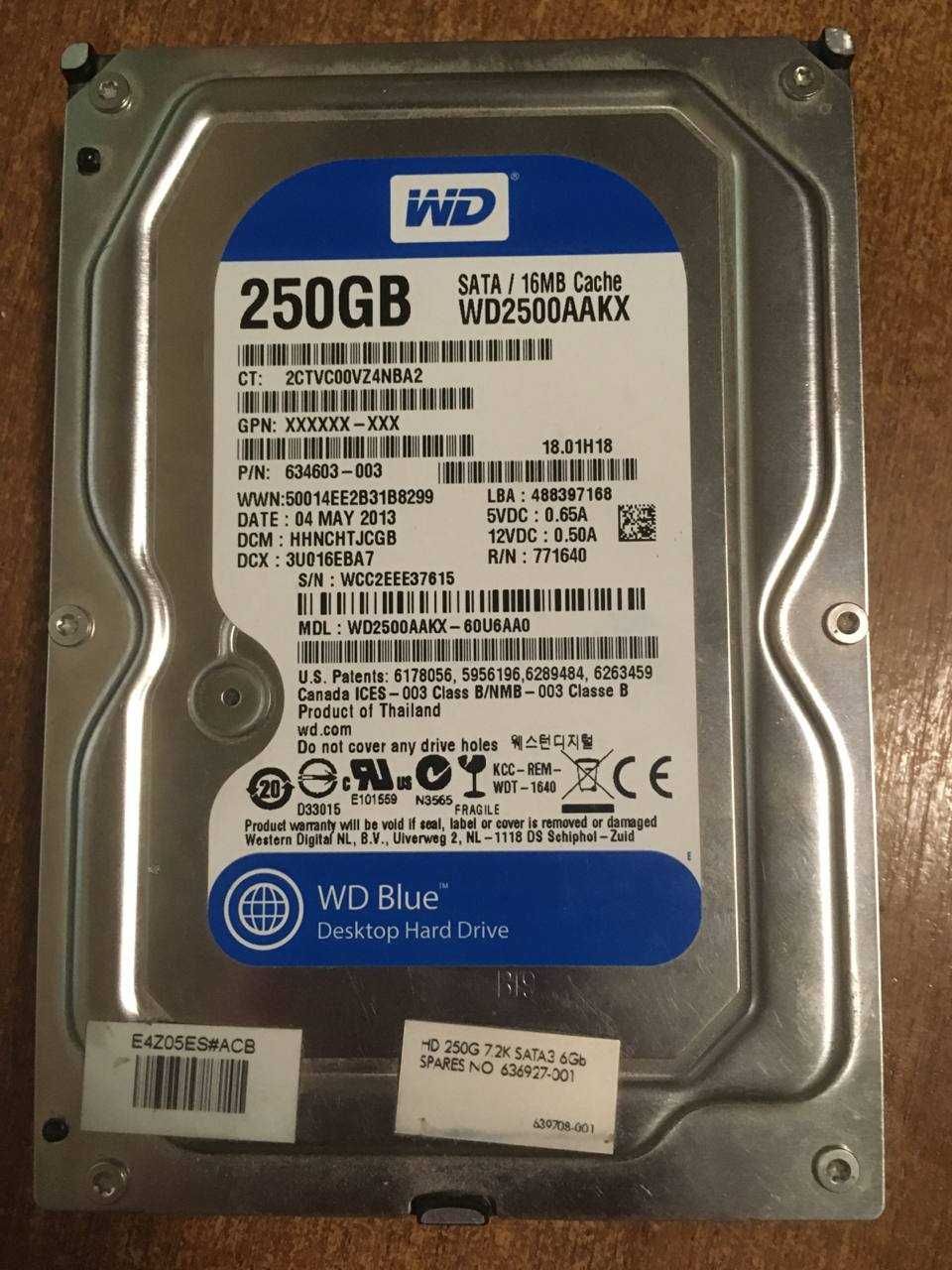 Жорсткий диск WD Blue 250 GB WD2500AAKX