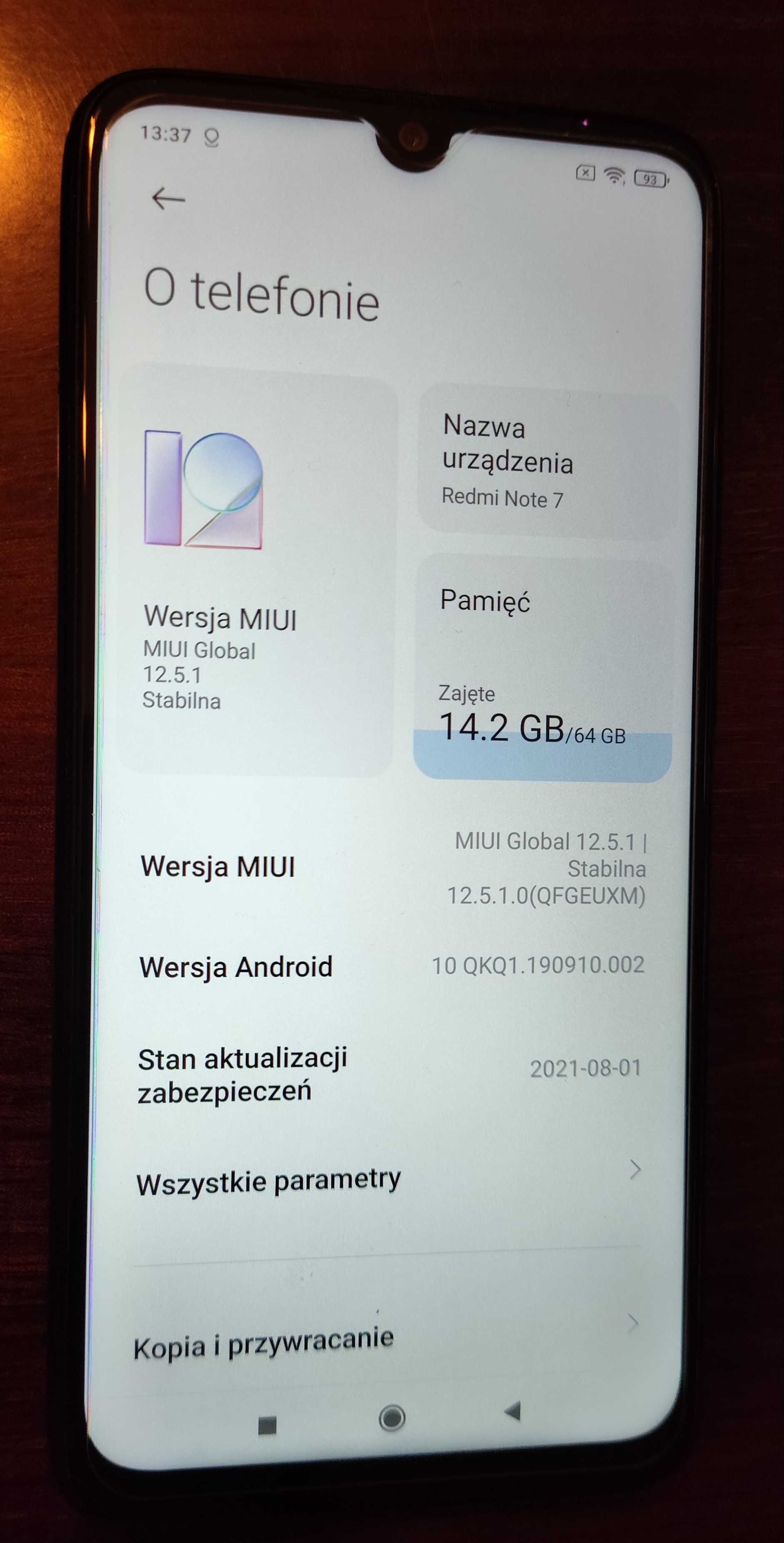 Telefon Redmi Note 7 4/64+16SD+etui+ ładowarka