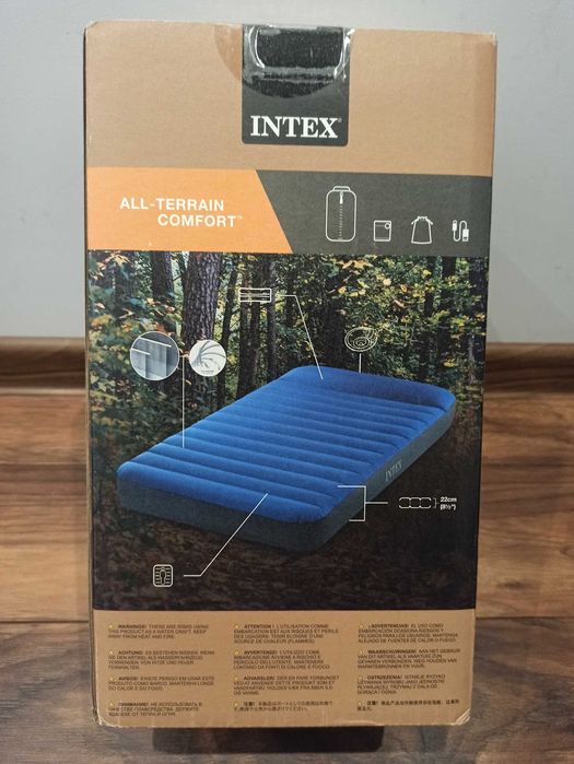 Intex 64011 Materac Dmuchany +pompka Turystyczny Kempingowy pod namiot
