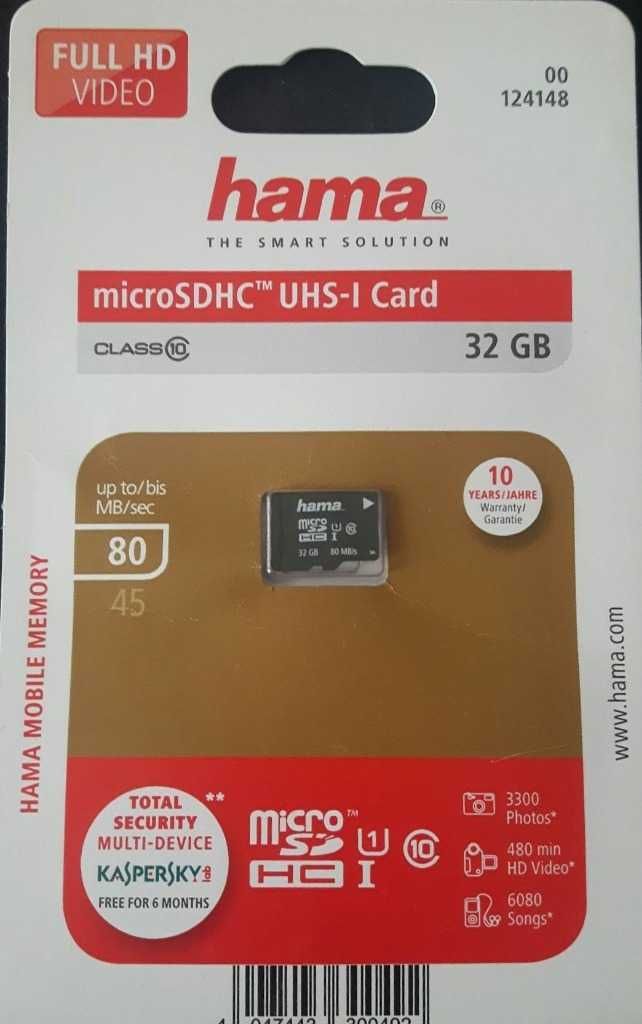 Karta pamięci HAMA microSDHC 32GB 80MB/sec