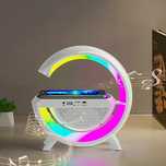 Lampka LED nocna przenośna indukcja głośnik zegar budzik FM RGB