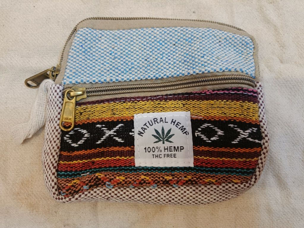 Saszetka konopna portfel hemp free made in Nepal