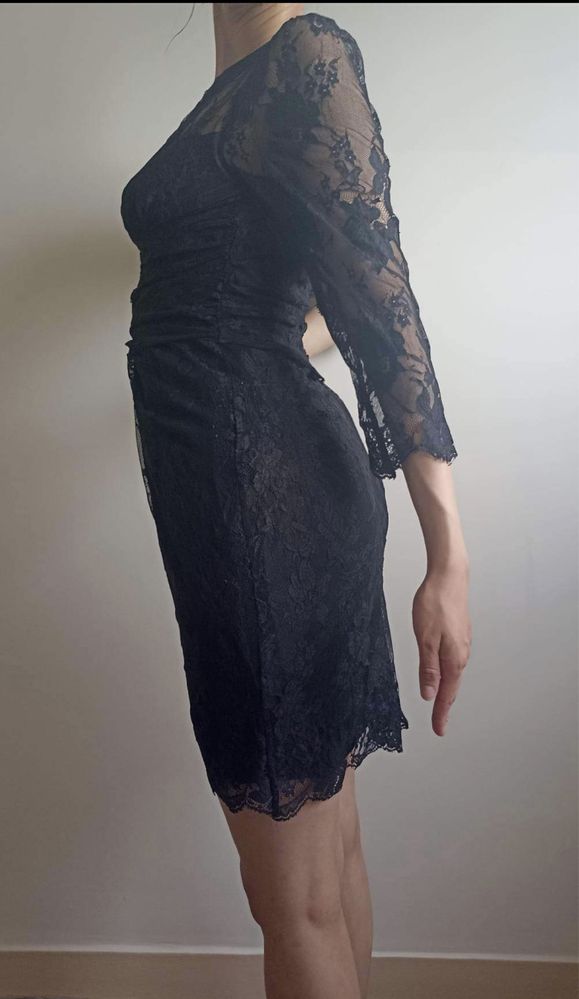 Sukienka koronkowa Warehouse goth trad goth koktajlowa na pogrzeb