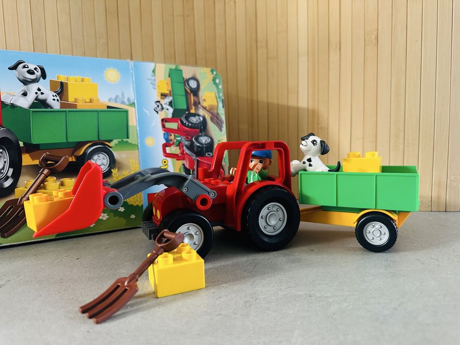 Lego duplo 5647 - duży  traktor z przyczepą + akcesoria