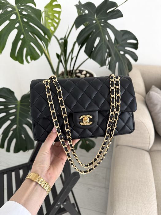 Сумка Chanel шкіра | чорна | золота фурнітура