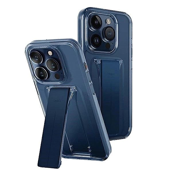 Etui UNIQ Heldro Mount na iPhone 15 Pro Max 6.7" z podstawką - niebies