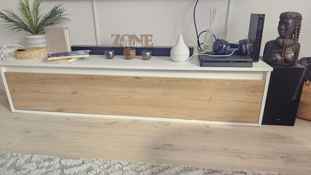 Móvel TV branco e carvalho