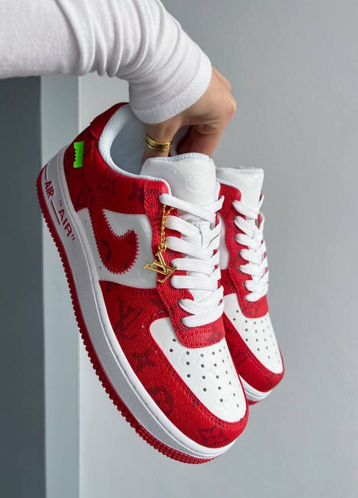 Buty Nike Air Force x Louis Vuitton red