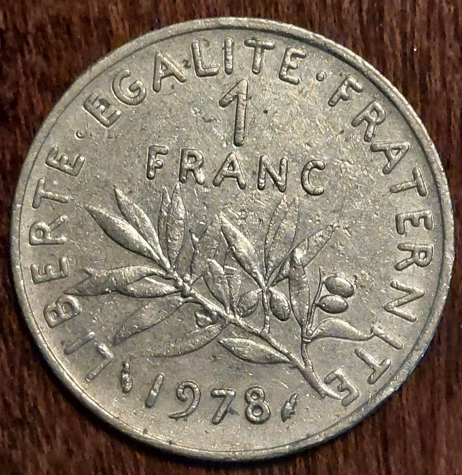 Moeda de 1 Franco Francês do Ano 1978