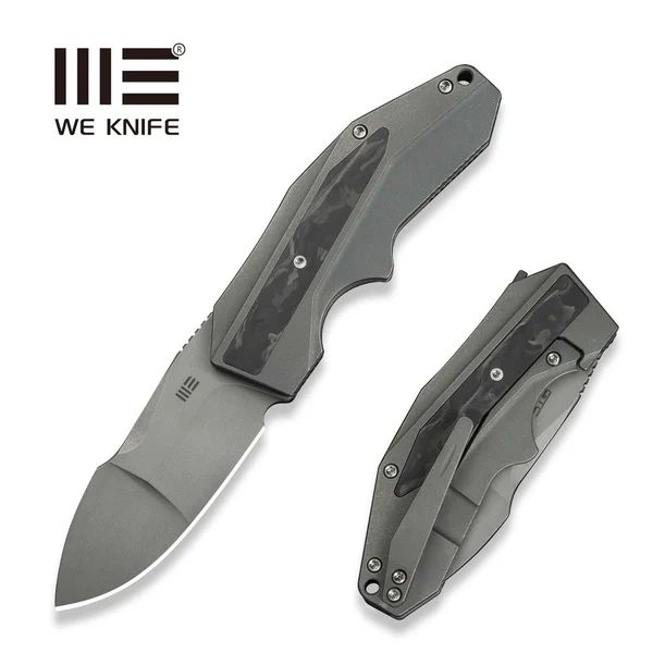 Nóż składany WeKnife Coral SLT Gray Titanium/Marble Carbon Fiber, Gray
