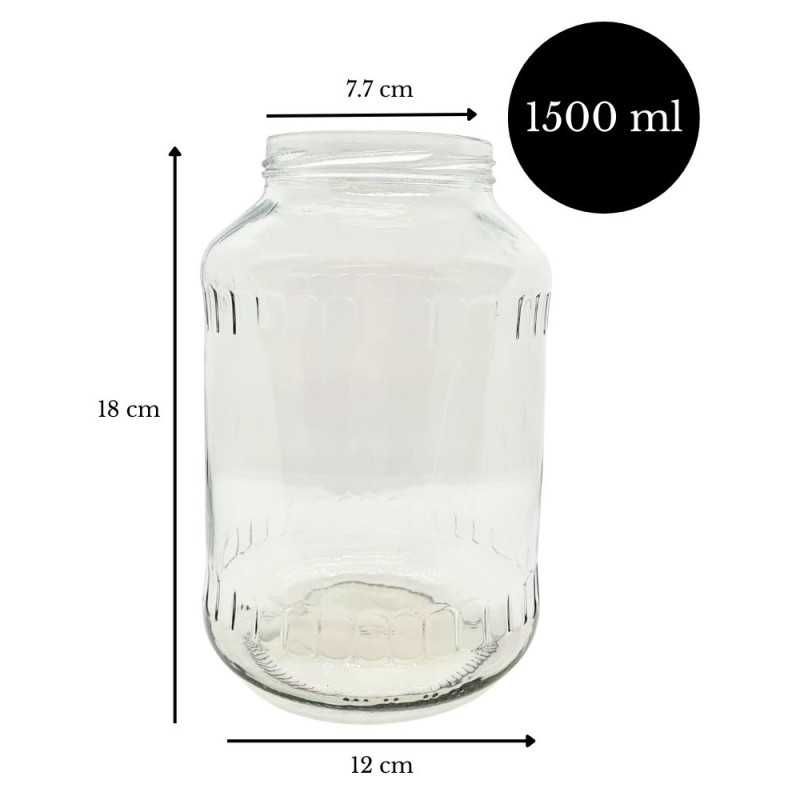6x Szklany Słoik 1500ml ze złotą zakrętką