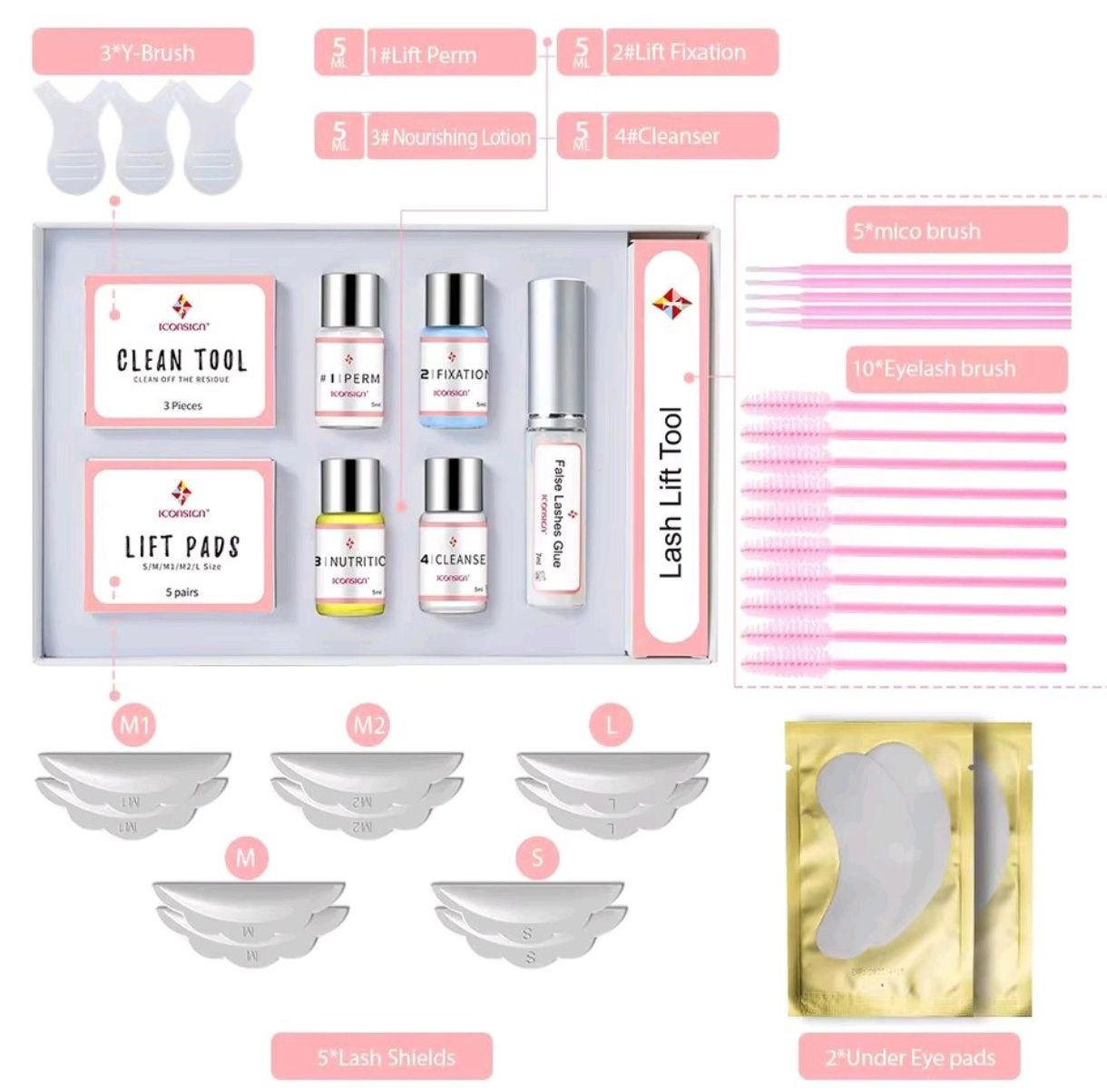 ICONSIGN-Lash Lift Kit para levantamento de cílios, Calia Perm, Eyelas