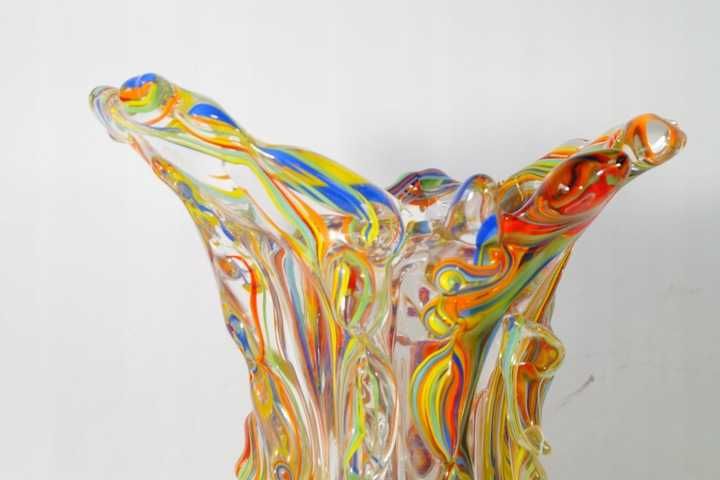 WAZON szklany MURANO style piękne kolory DUŻY unikat