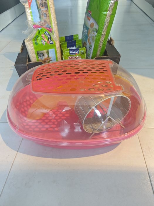 Gaiola para hamster e consumiveis