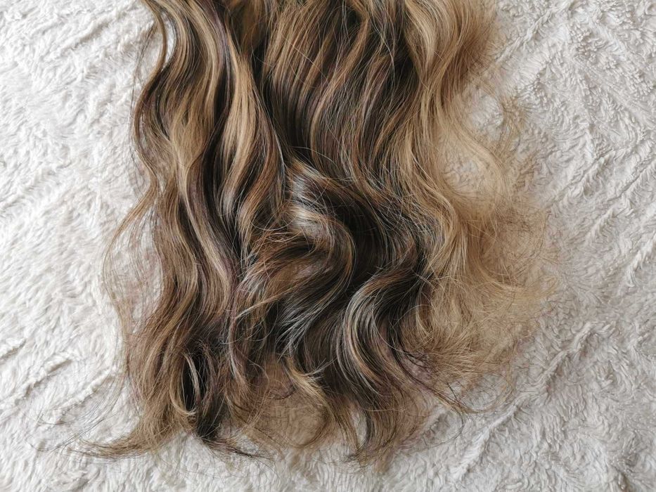 Doczepiane włosy clipin 65cm blond ciemny brąz