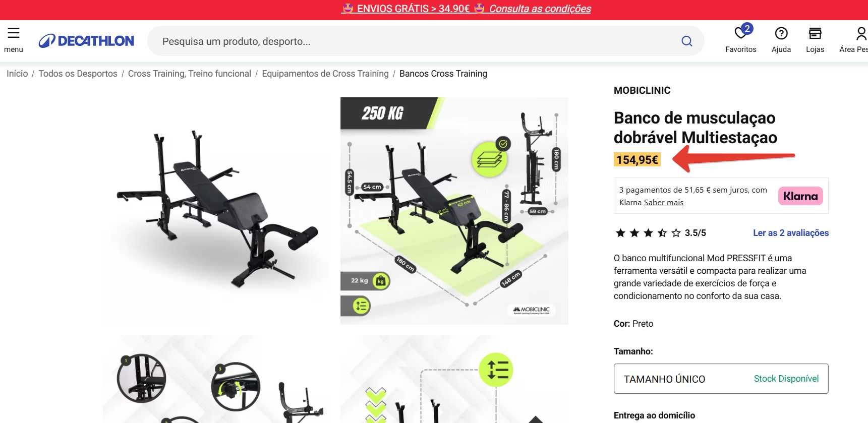 Dois equipamentos de musculação – banco e multiestação