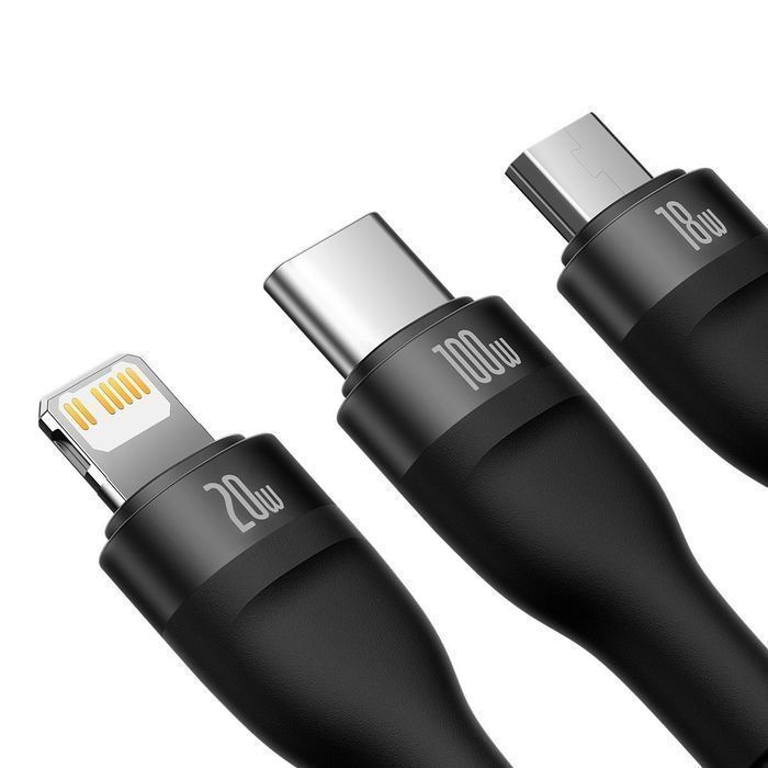 Kabel USB Baseus Flash Series II Typ C / Typ A - 100 W 1,2 m, Czarny