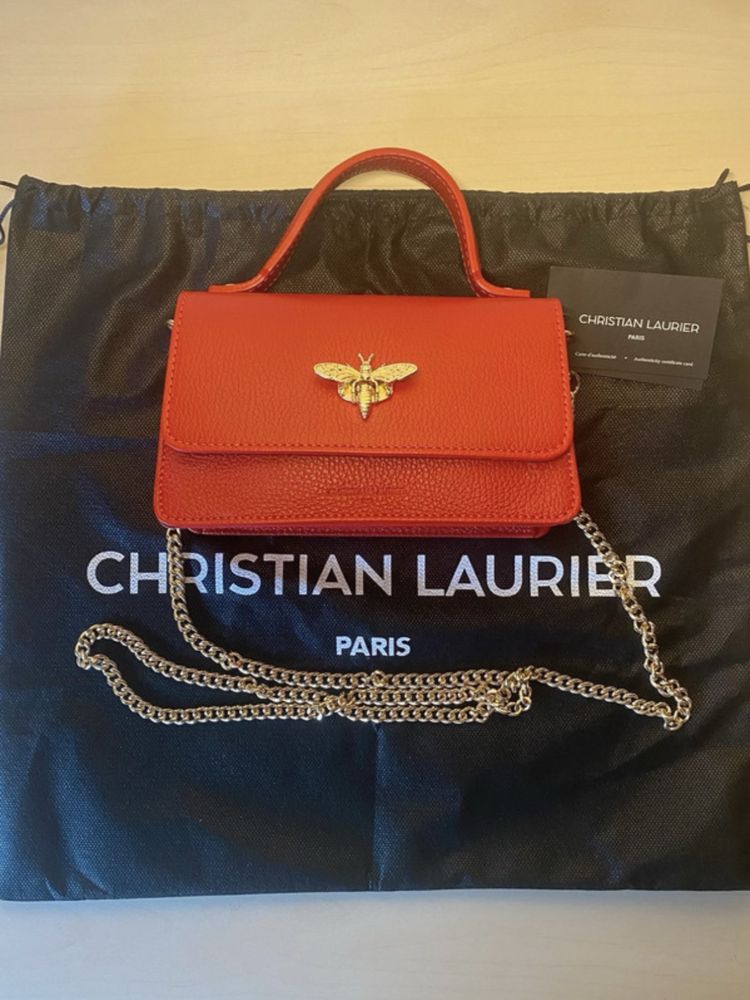 Bolsa em pele vermelha - Christian Laurier Paris
