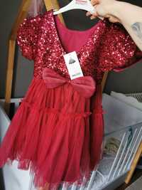 Cekinowa sukienka czerwona tiul