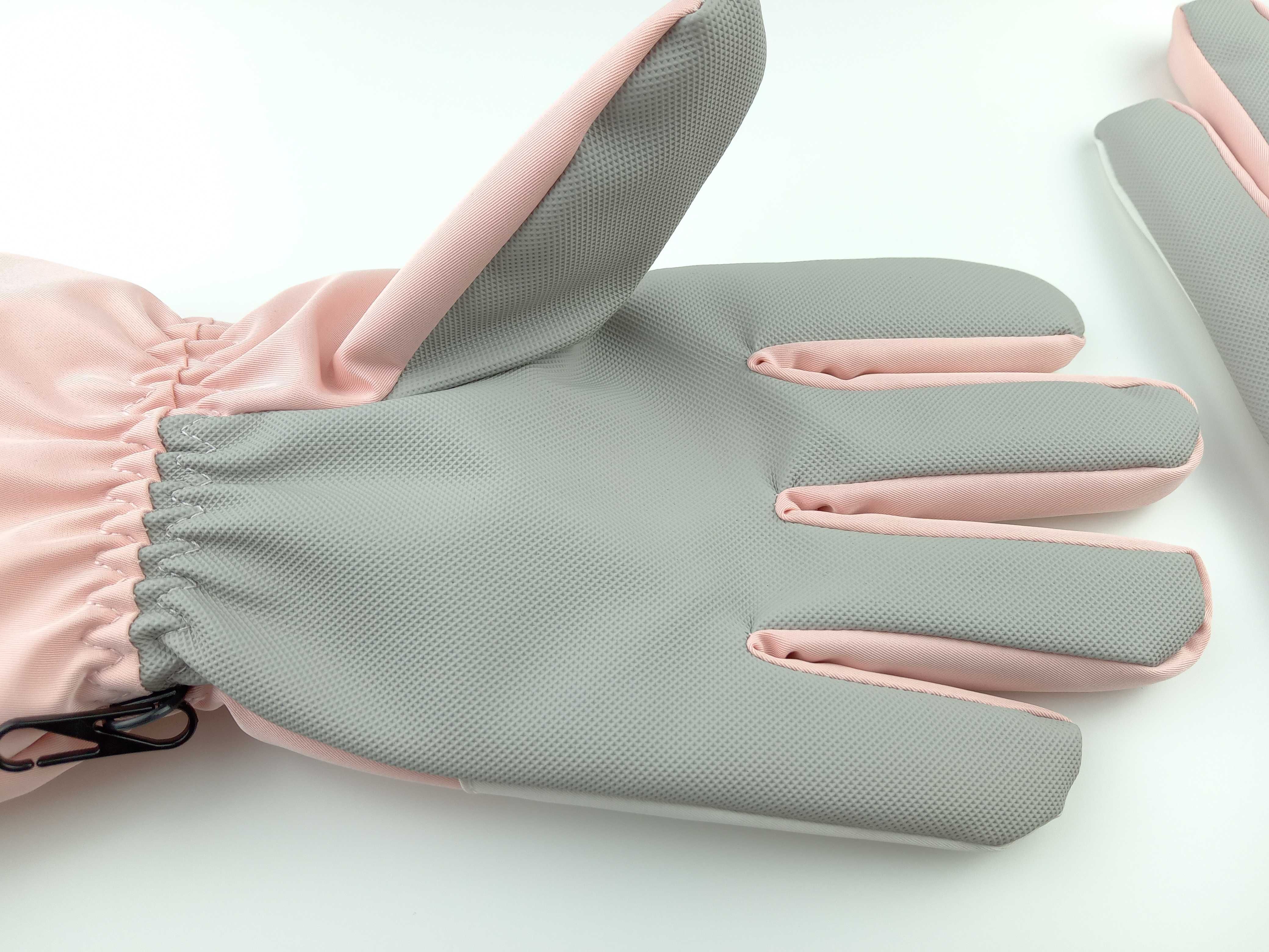 Nowe biało różowe dotykowe rękawiczki narciarskie damskie