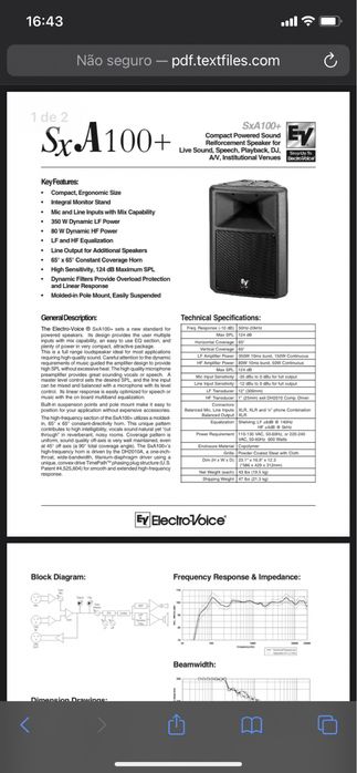 Electro voice  par colunas activas