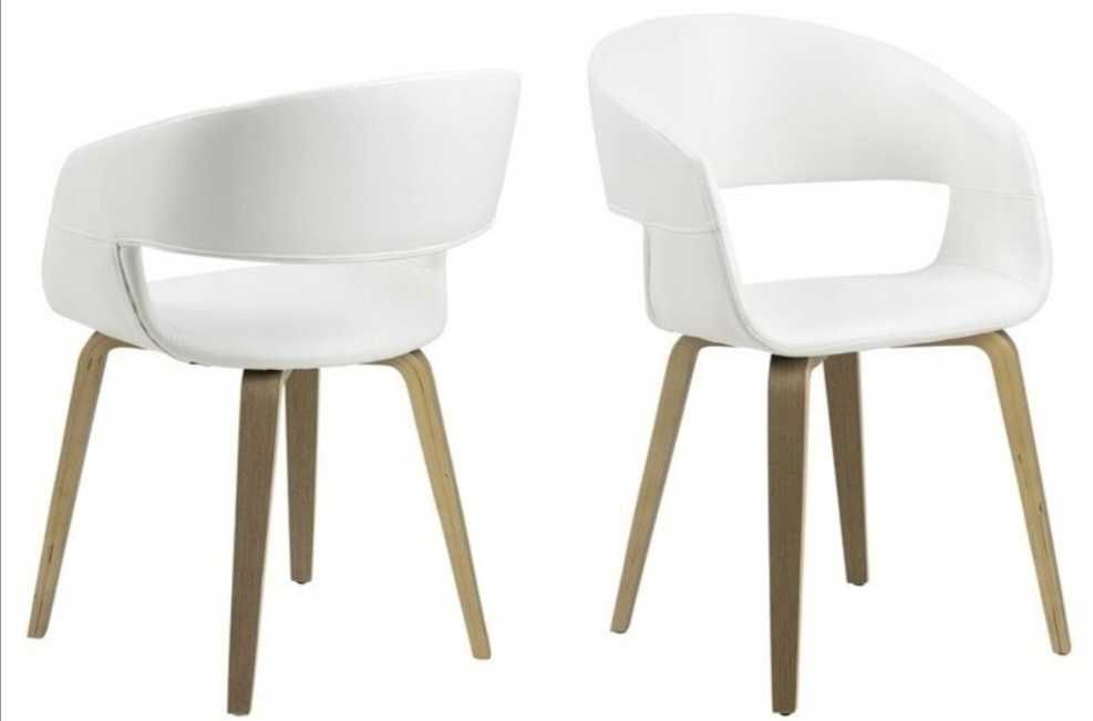 Krzesło białe ekoskóra wygodne stabilne  Actona Luna Omega Nova-9