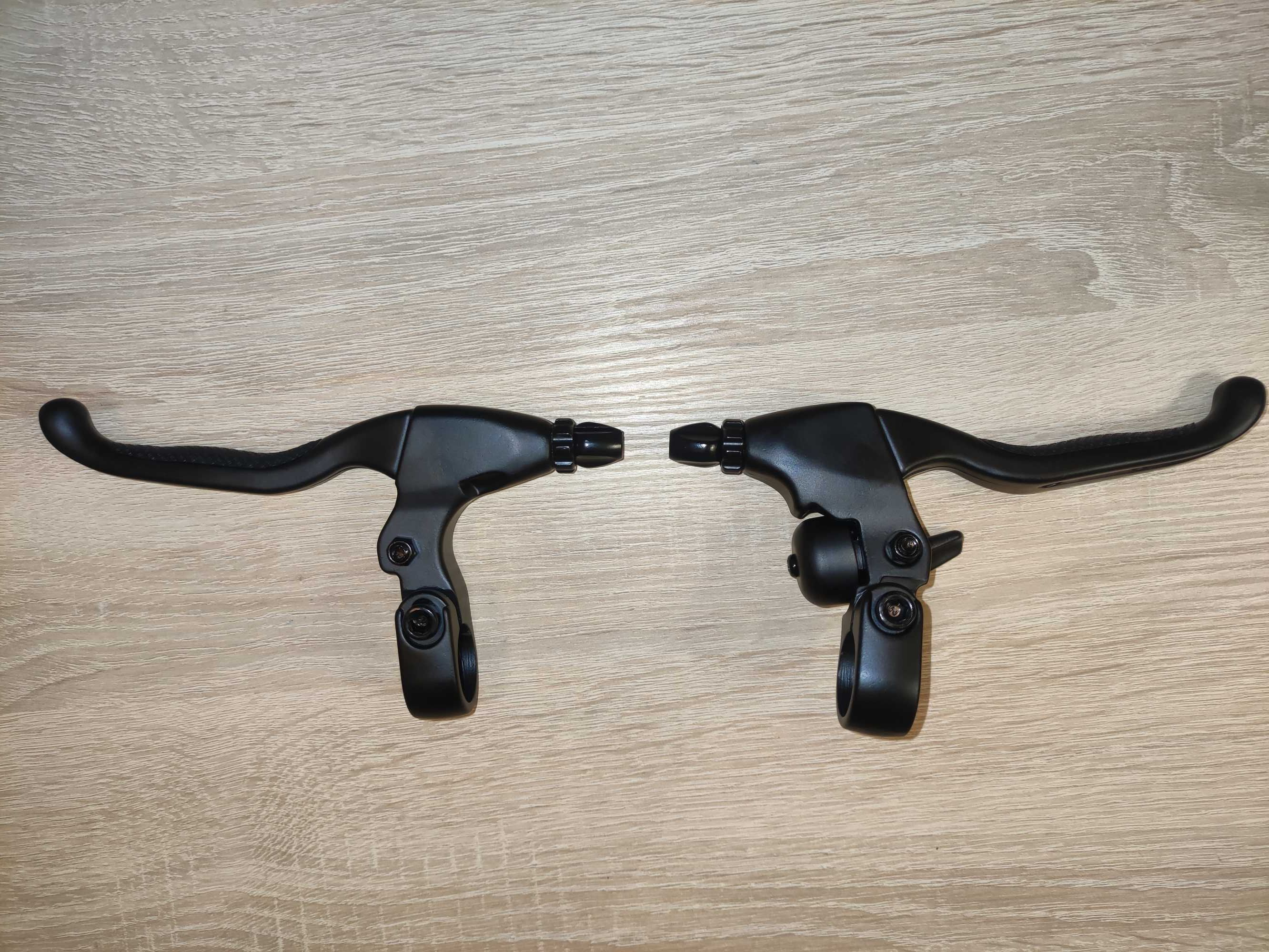 Ручки тормоза ZOOM для велосипеда, левая со звонком + правая, черный
