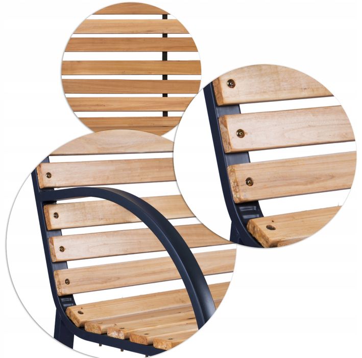 Ławka Ogrodowa Parkowa Metalowa Drewniana 2 Osobowa Ławeczka na Ogród