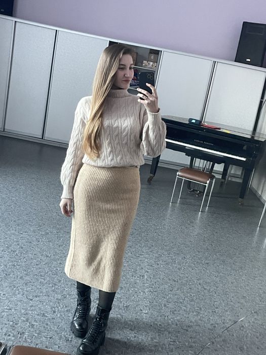 Юбка міді тепла вʼязана, юбка зимова