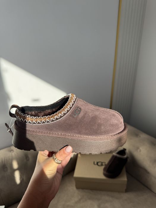 Ugg tazz бежеві, шоколад. Фото вживу, Натуральний замш, овчина, відео