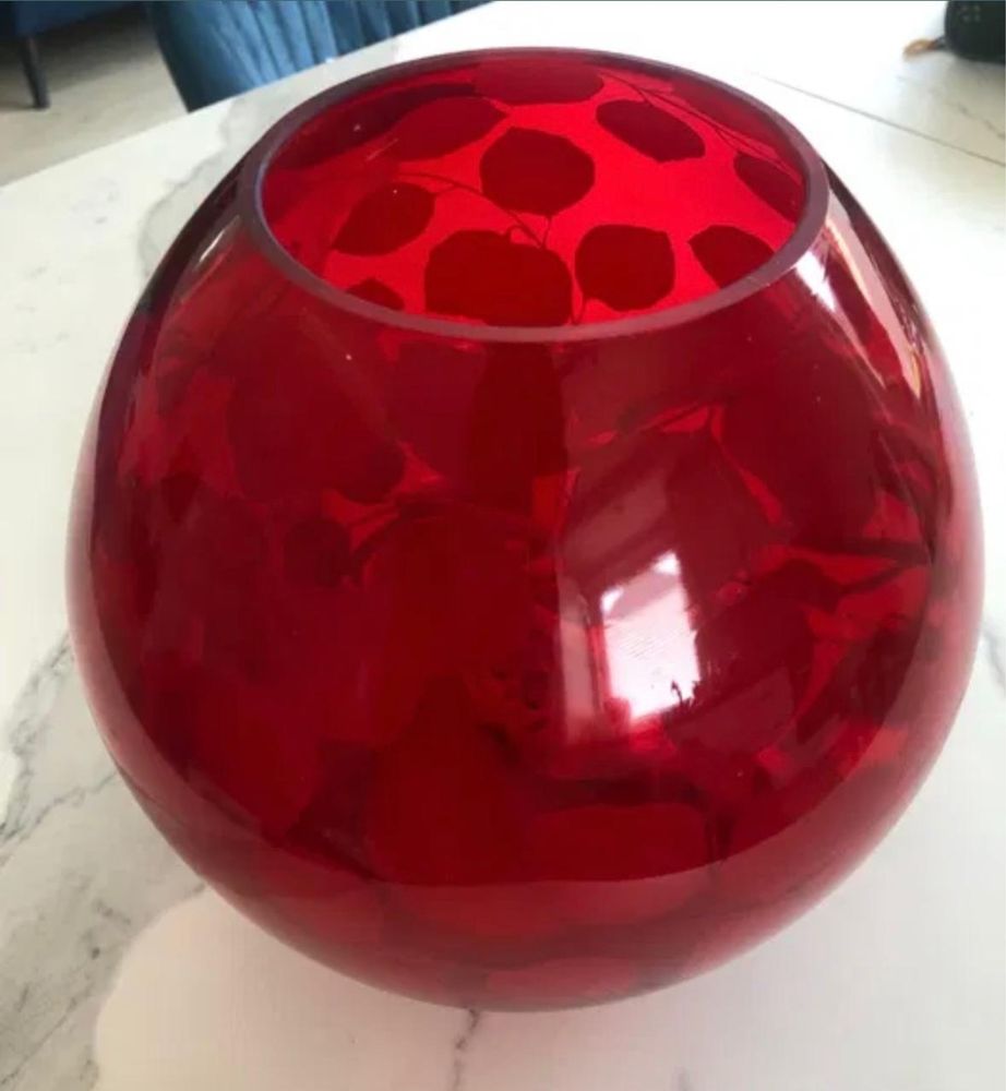 Lampki nocne kule  2 szt Ikea czerwone szklo