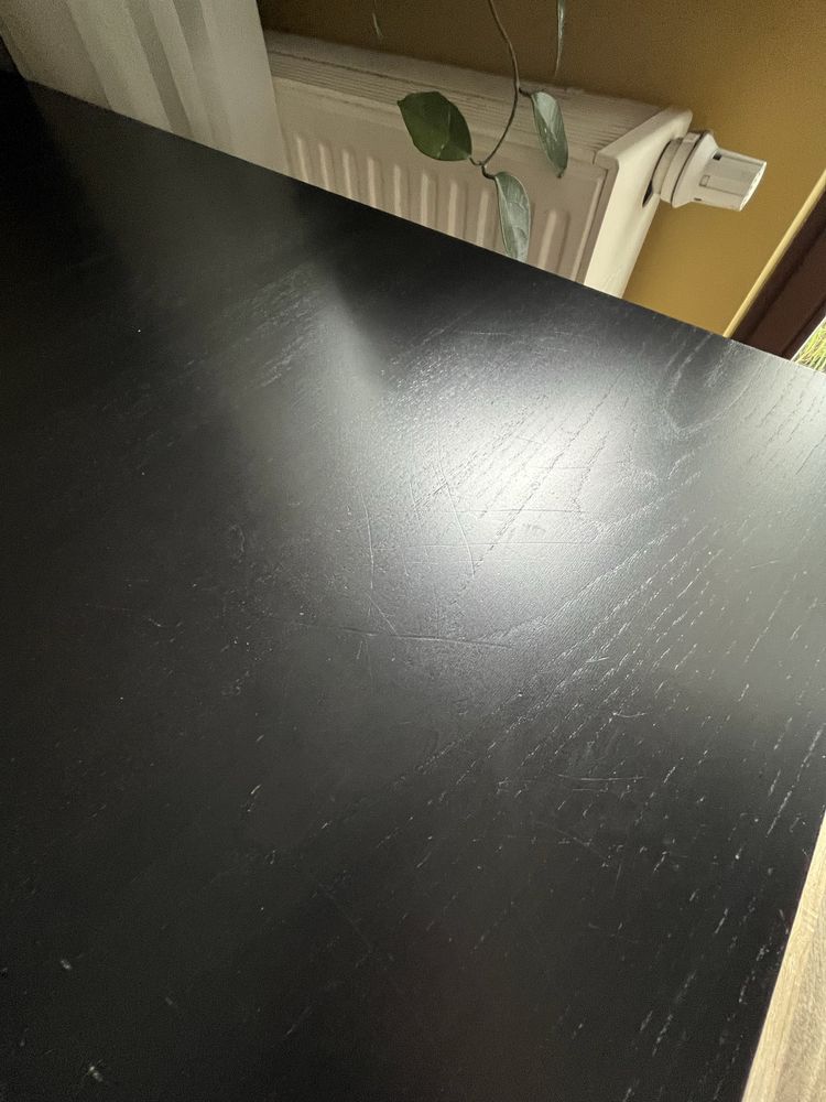 Stół IKEA BJURSTA, czarny 140 cm, rozkładany do 220 cm