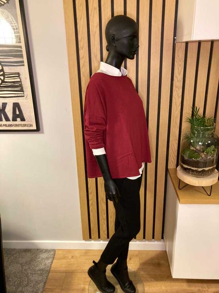 STEFANEL bawełniany sweter oversize r. L