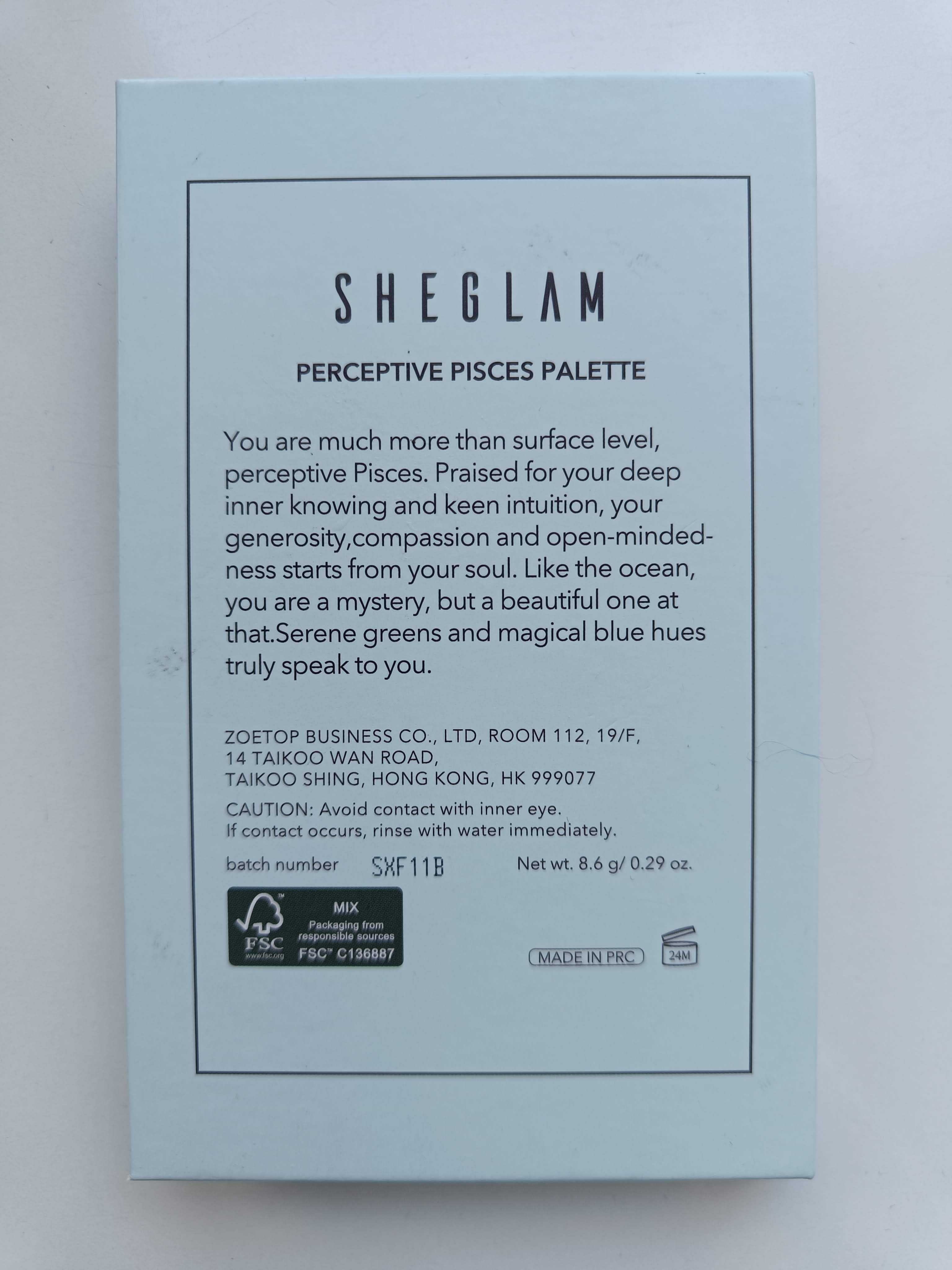 SHEGLAM Paleta Cieni Do Powiek Perceptive Pisces 8-Clor Shimmer Pearle