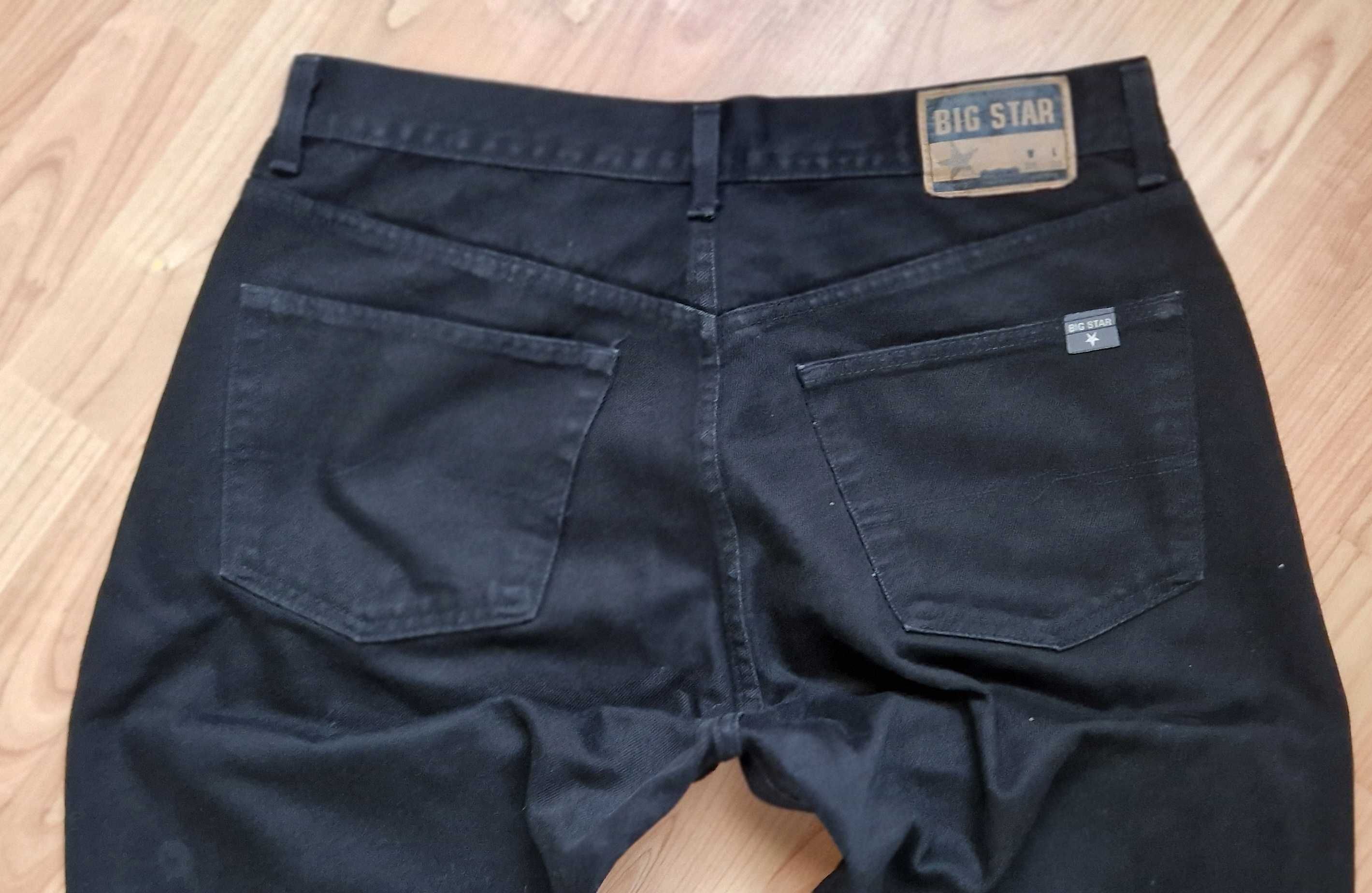 Czarne Spodnie męskie jeans Big Star W36L30