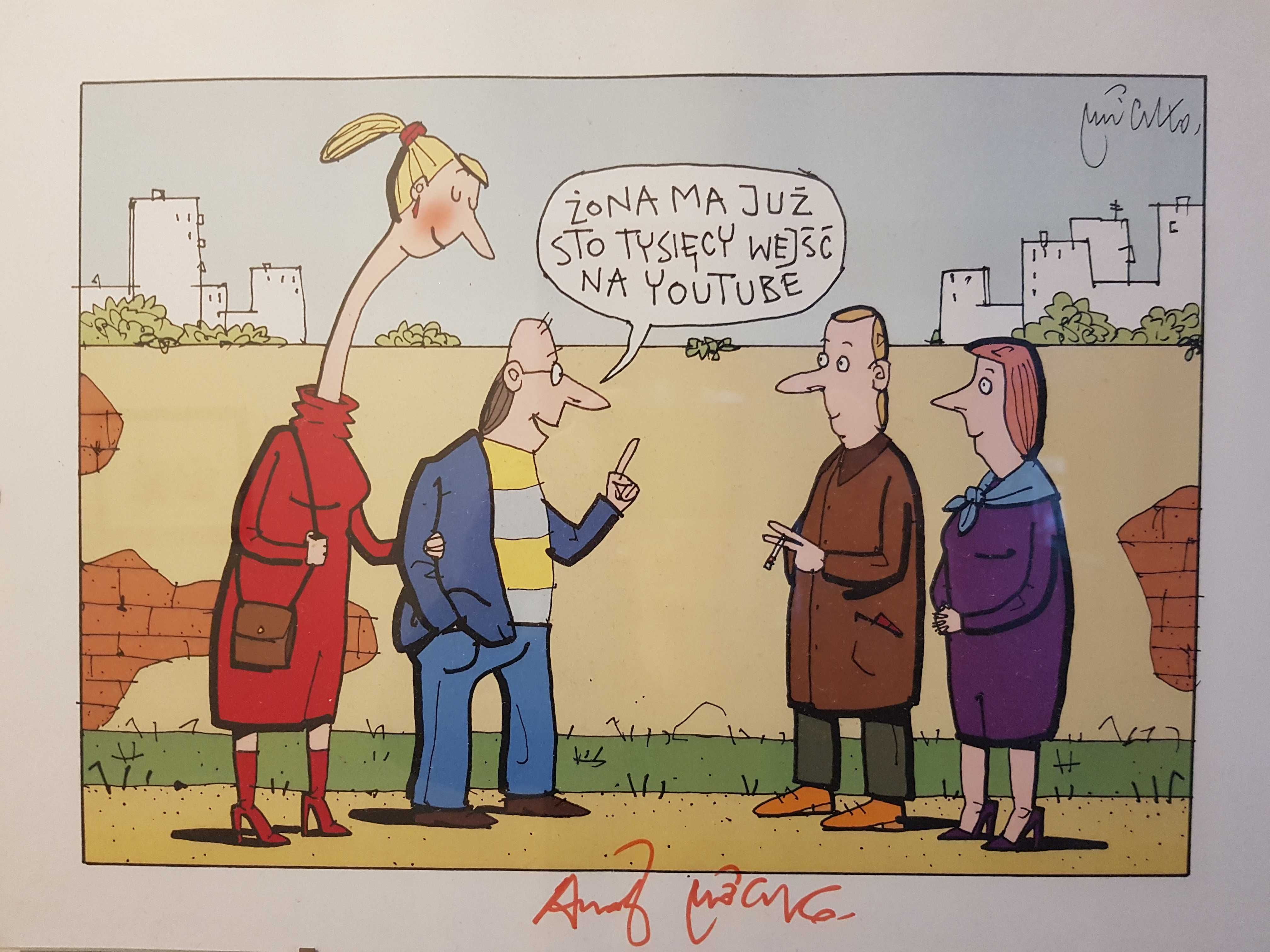 Grafika Andrzej Mleczko z autografem