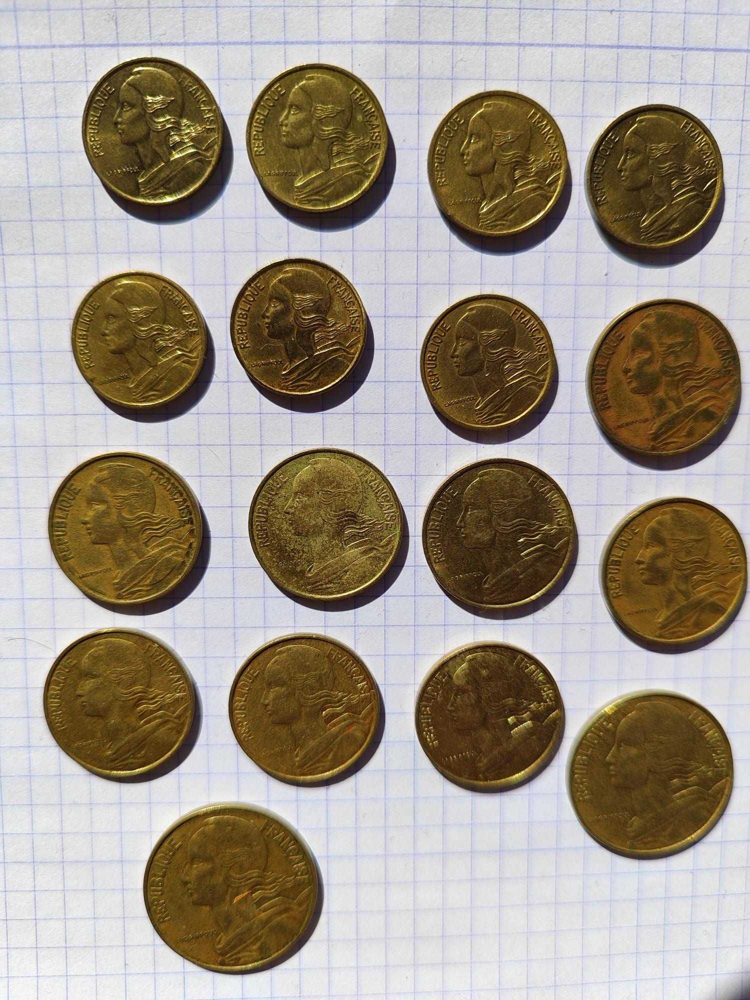 Lote de 29 moedas de França pré euro (todas diferentes)